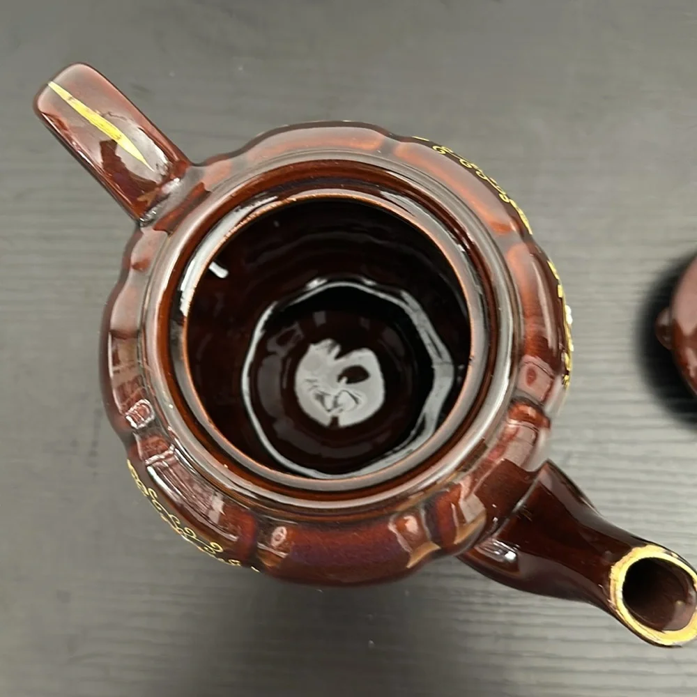 1940’s Vintage Japanese Moriage Hand Painted Pottery Teapot
